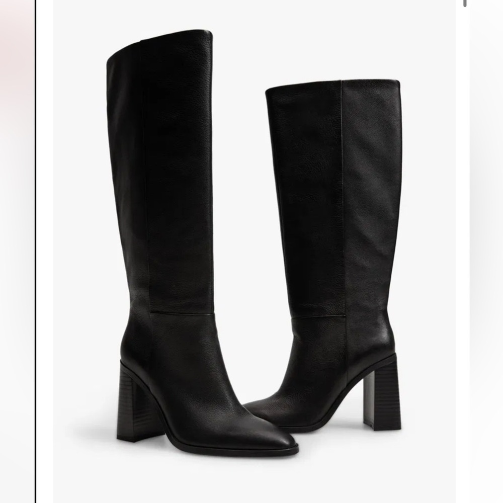 Mango Mer Leather Knee High Boots Size 9.5(40) NEW